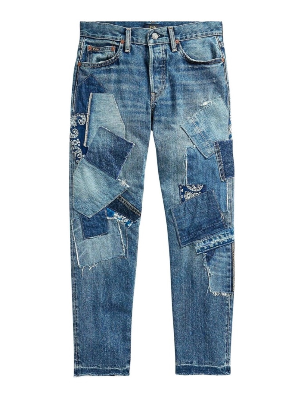 POLO RALPH LAUREN Avery Patchwork Bandana Western Boyfriend Jeans \\ 28